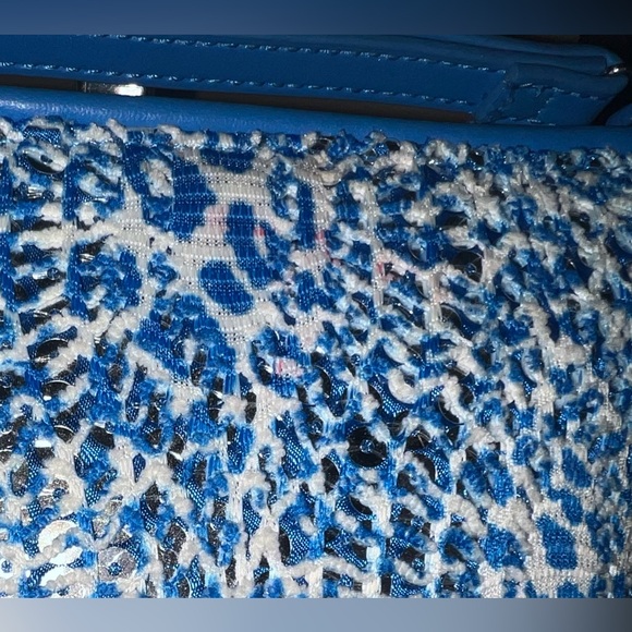 Vera Bradley sequin wristlet/pouch in blue and white! - Picture 4 of 9